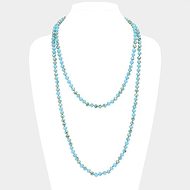 Faceted Beaded Long Necklace