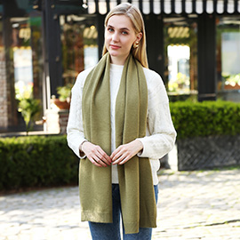 Solid Colore Ribbed Oblong Scarf