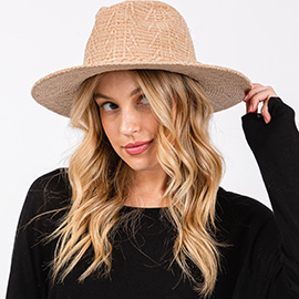 Chenille Pattern Fedora Hat with Braided Band