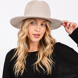 Chenille Pattern Fedora Hat with Braided Band