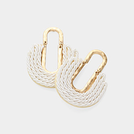 Rope Embellished Abstract Earrings