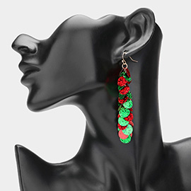 Christmas Sequin Dropdown Dangle Earrings