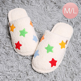 Stars Embroidered Soft Home Indoor Floor Slippers