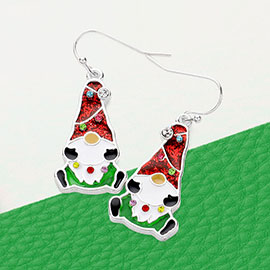 Enamel Christmas Dwarf Dangle Earrings