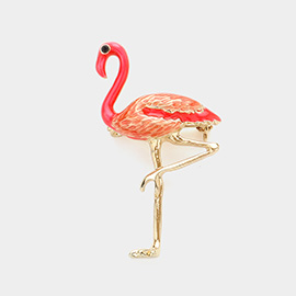 Enamel Flamingo Pin Brooch