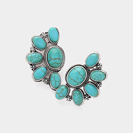 Western Turquios Stone Cluster Earrings