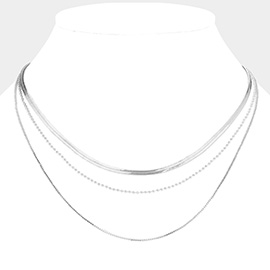 Multi Metal Layered Necklace