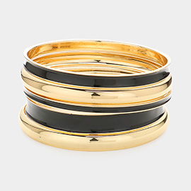 5PCS - Enamel Metal Multi Layered Bangle Bracelets