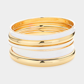 5PCS - Enamel Metal Multi Layered Bangle Bracelets