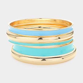 5PCS - Enamel Metal Multi Layered Bangle Bracelets