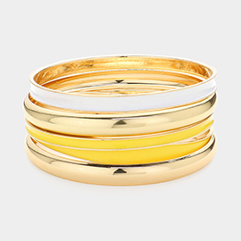 5PCS - Enamel Metal Multi Layered Bangle Bracelets