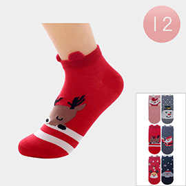 12PAIRS - Christmas Theme Character Pointed Socks