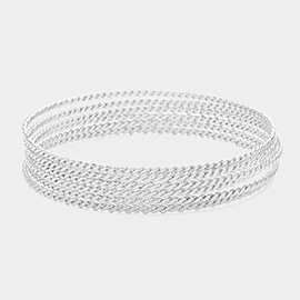 6PCS - Metal Rope Layered Bangle Bracelets