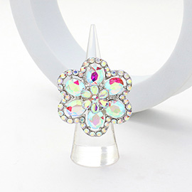 Flower Stone Embellished Stretch Ring