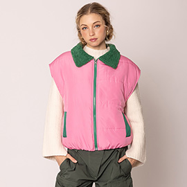 Shearing Collar Puffer Vest