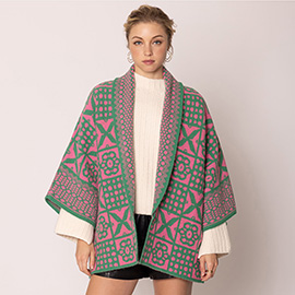 Tile Pattern Knit Cardigan