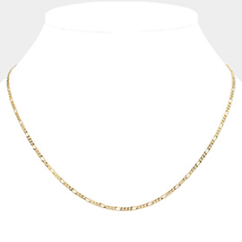 18K Gold Filled Hypoallergenic Metal Figaro Chain Necklace