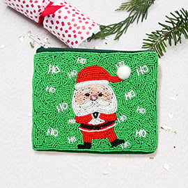 Santa Seed Beaded Mini Pouch Bag