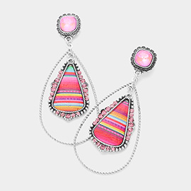 Rainbow Teardrop Pointed Dangle Earrings