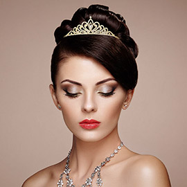 Marquise Stone Pointed Rhinestone Paved Princess Tiara