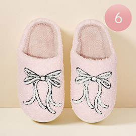 6Pairs - Large  Ribbons Home Slippers