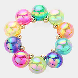 Chunky Iridescent Ball Beaded Bracelet