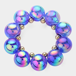 Chunky Iridescent Ball Beaded Bracelet