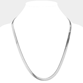 24 Inch, 7mm Stainless Steel Herringbone Chain Necklace