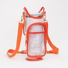 Transparent Tumbler Carrier Holder Crossbody Bag