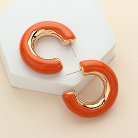 Chunky Enamel Hoop Earrings