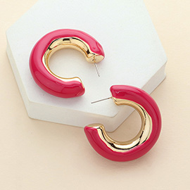 Chunky Enamel Hoop Earrings