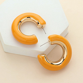 Chunky Enamel Hoop Earrings