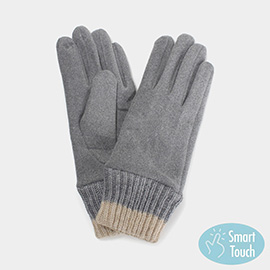 Knit Cuff Smart Touch Gloves