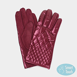 Quilted Metallic Smart Touch Gloves