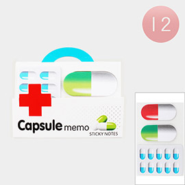 12PCS - Capsule Pill Shaped Sticky Memo Note Sets