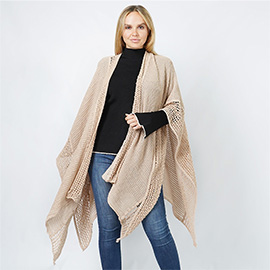 Textured Knit Cape/Ruana