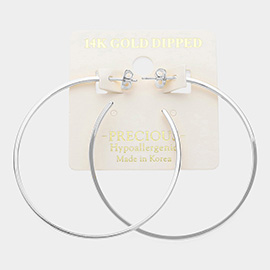 14K Gold Dipped Hypoallergenic Hoop Earrings