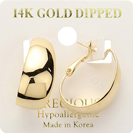 14K Gold Dipped Hypoallergenic Hoop Earrings