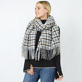 Plaid Oblong Scarf/Shawl