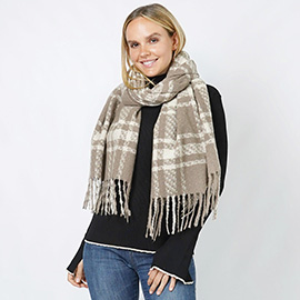 Plaid Oblong Scarf/Shawl