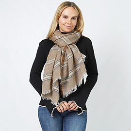 Stripe Woven Oblong Scarf/Shawl