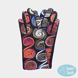 Swirl Yarn Embroidered Smart Touch Gloves