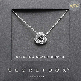 SECRET BOX_Sterling Silver Dipped Love Knot Pendant Necklace