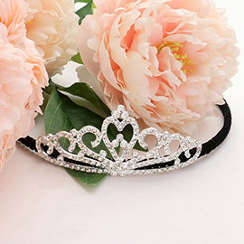 Rhinestone Paved Heart Pointed Princess Tiara