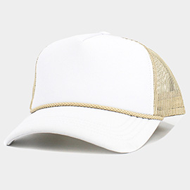 Plain Two Tone Mesh Back Trucker Hat