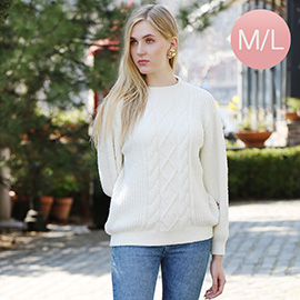 Medium/Large - Solid Color Ribbed Sweater