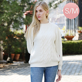 Small/Medium - Solid Color Ribbed Sweater