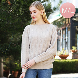 Medium/Large - Solid Ribbed Sweater