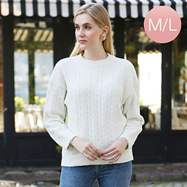 Medium/Large - Solid Ribbed Sweater