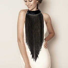 Oversized Metal Chain Fringe Statement Body Chain Necklace